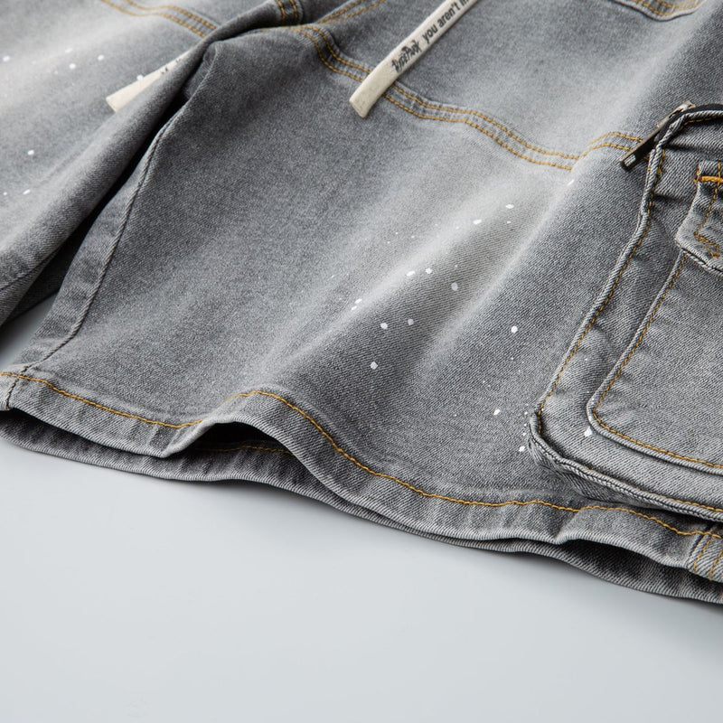 Velocity Cargo Denim Short - Grey
