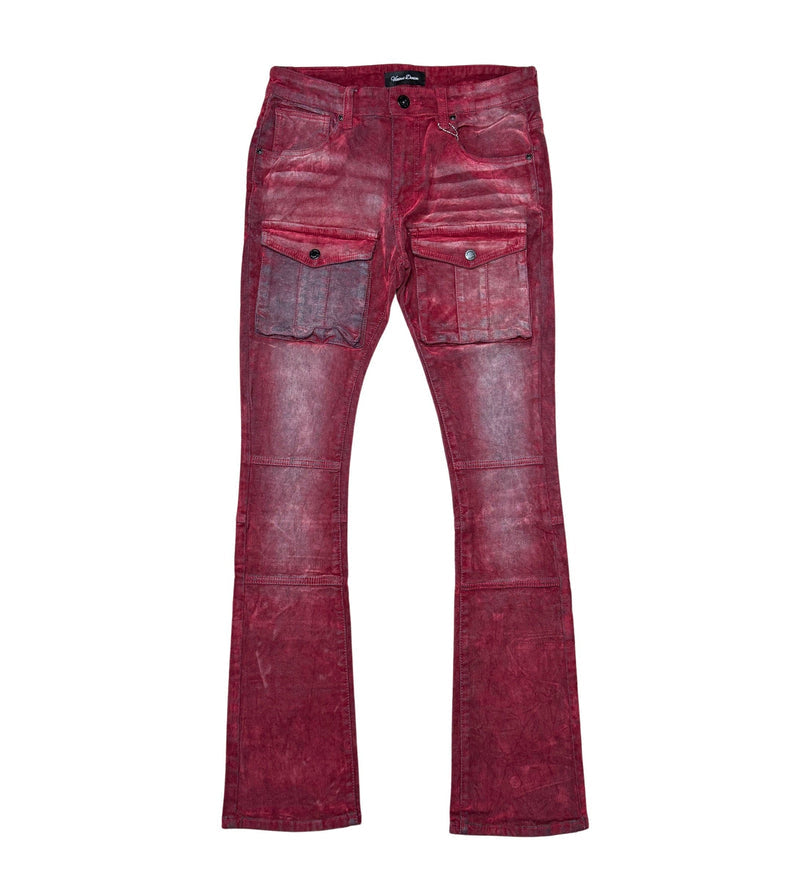Vicious 30 / RED VELVET COATED DENIM STACKS
