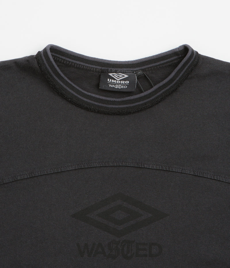 Wasted Paris x Umbro Boxy T-Shirt in Faded Black