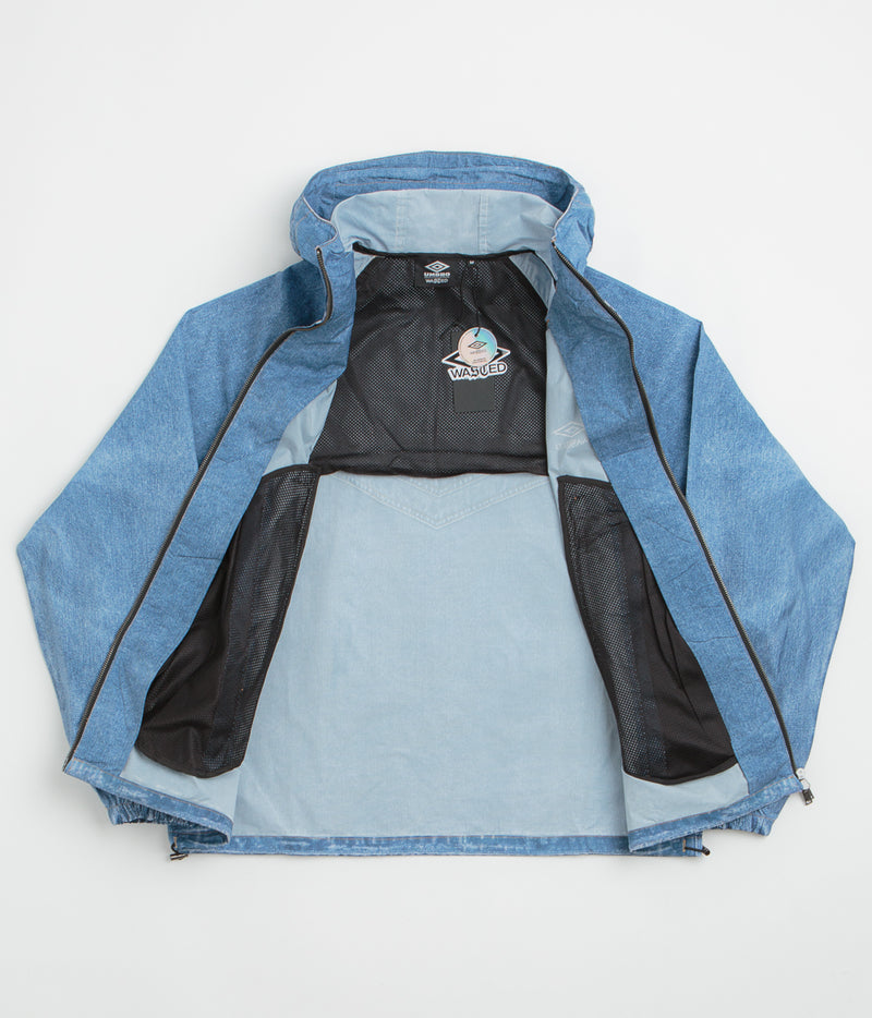 Wasted Paris x Umbro Trompe L'Oeil Windbreaker Jacket in Washed Blue