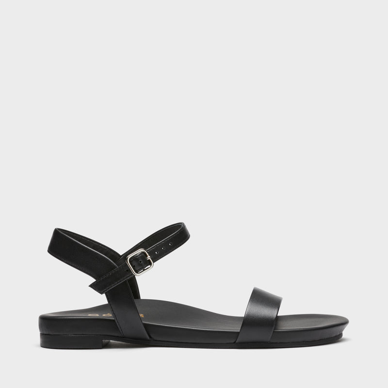 Sécra Willow black leather sandals