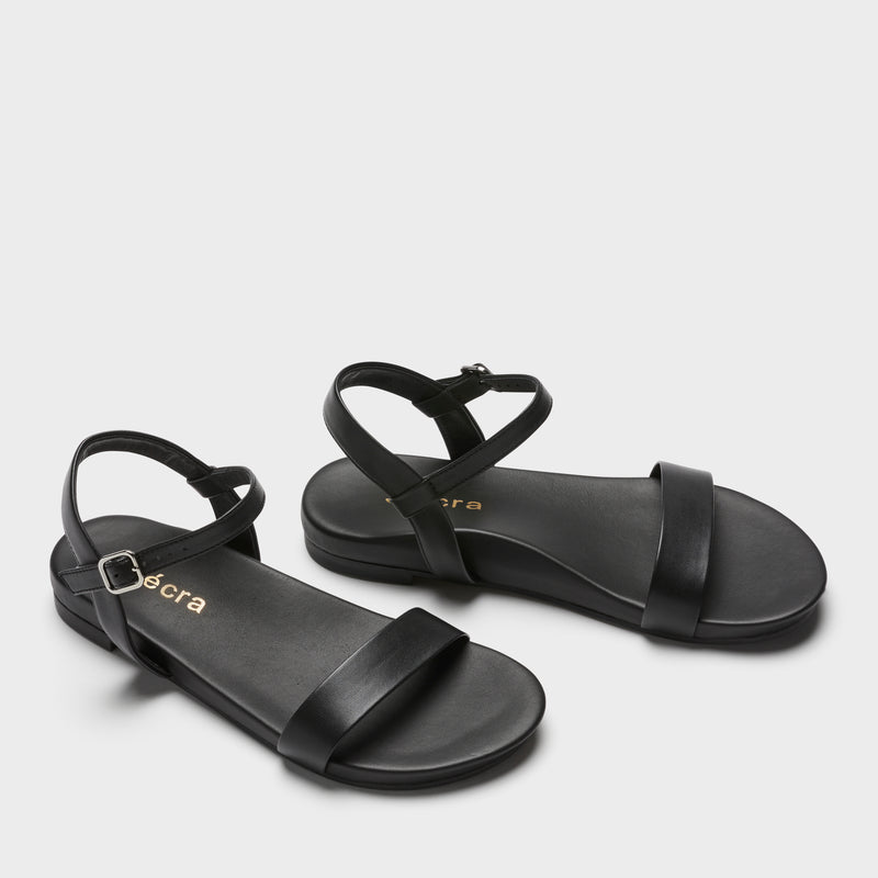 Sécra Willow black leather sandals