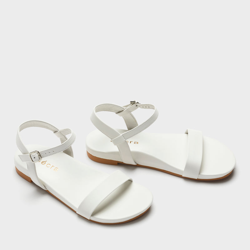 Sécra Willow white leather sandals