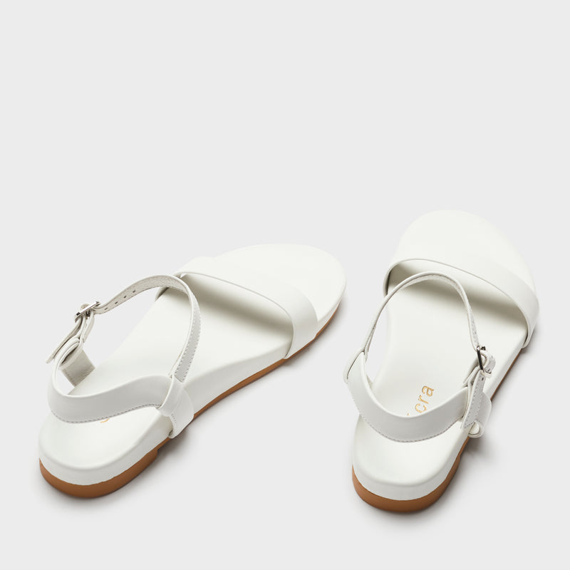 Sécra Willow white leather sandals