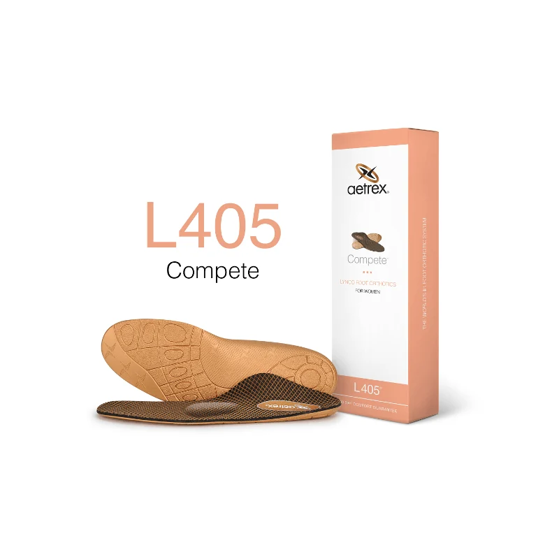 Women's Aetrex L405 Compete Med/High Arch Orthotic with Metatarsal Support