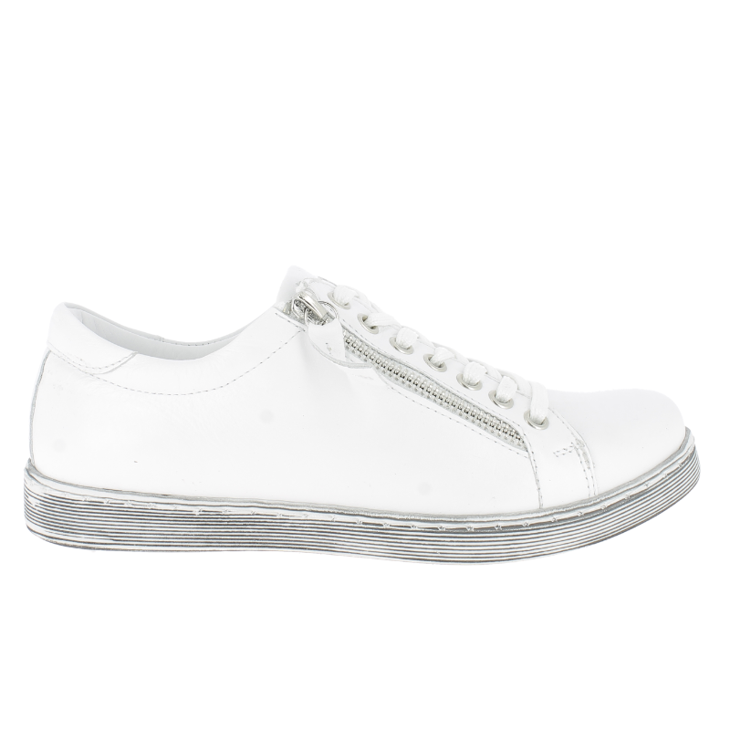 Women’s Andrea Conti Low Zip Sneaker – White