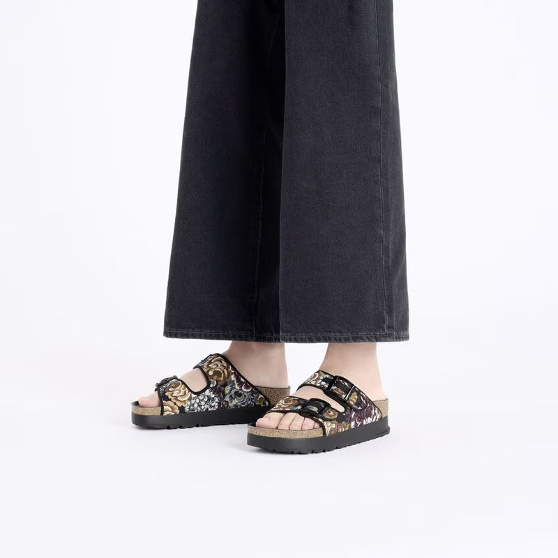 Women's Birkenstock Arizona Flex Platform - Brocade Black