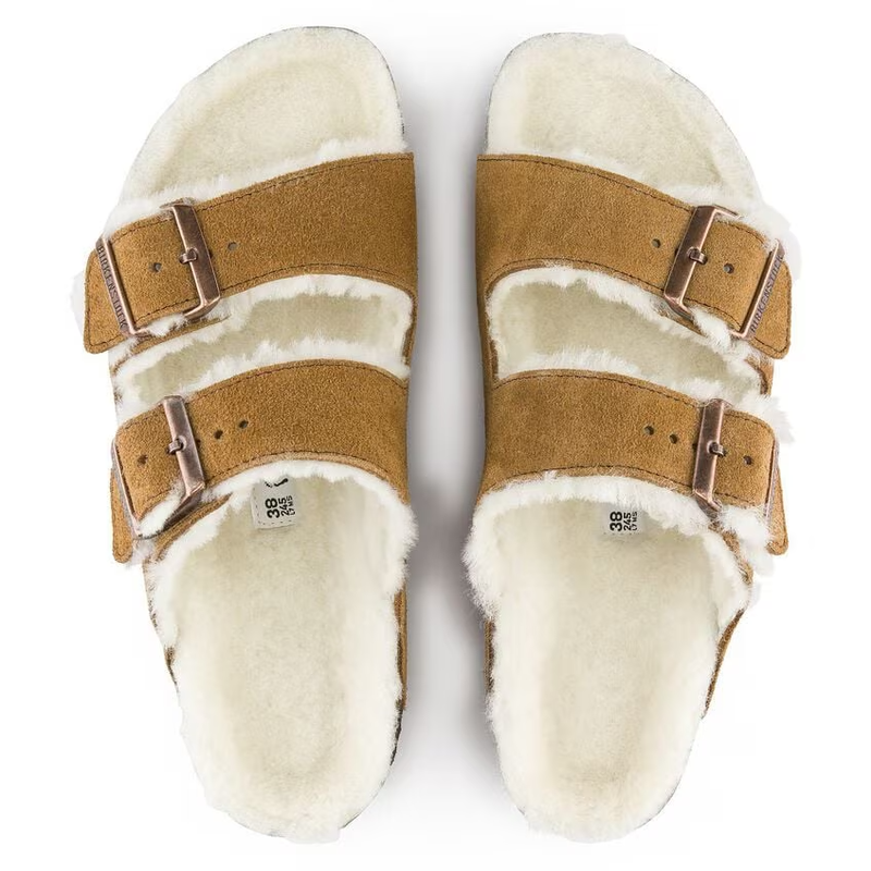 Women’s Birkenstock Arizona Shearling – Mink/Natural