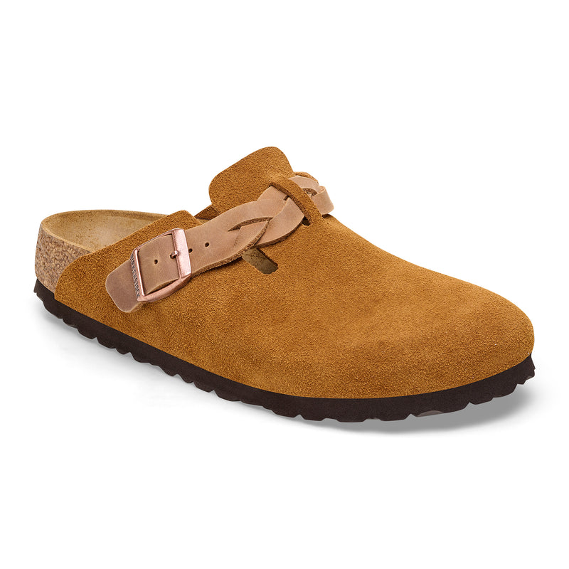 Women’s Birkenstock Boston Braided – Mink Suede