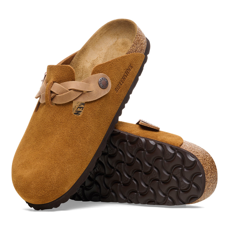 Women’s Birkenstock Boston Braided – Mink Suede