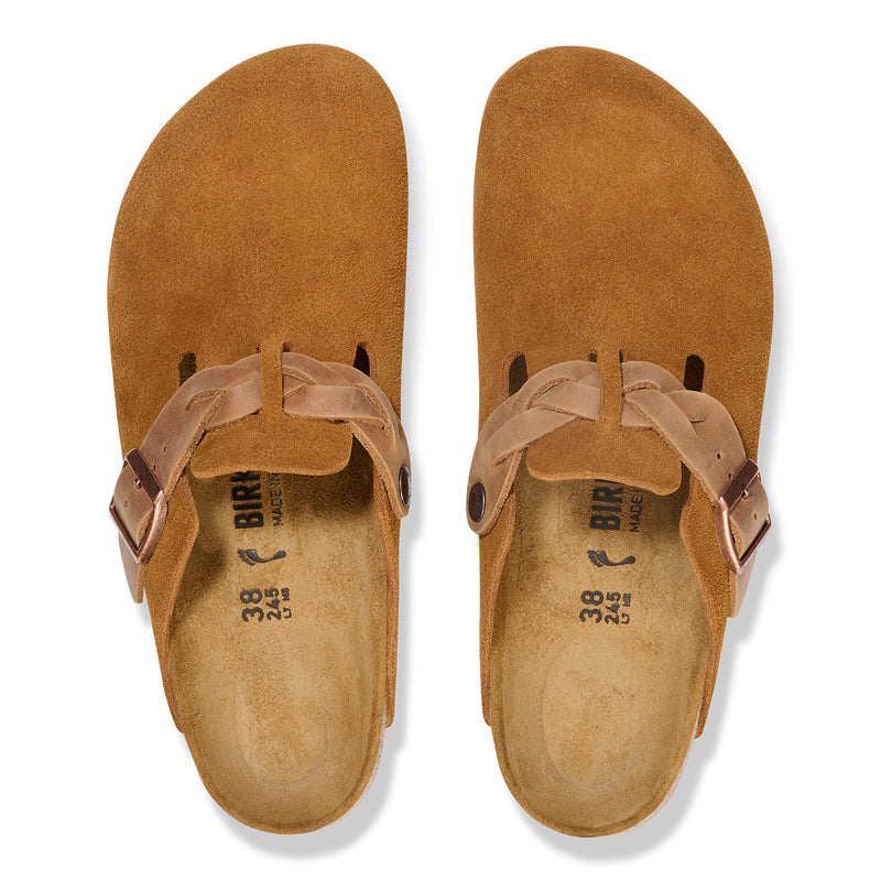 Women’s Birkenstock Boston Braided – Mink Suede