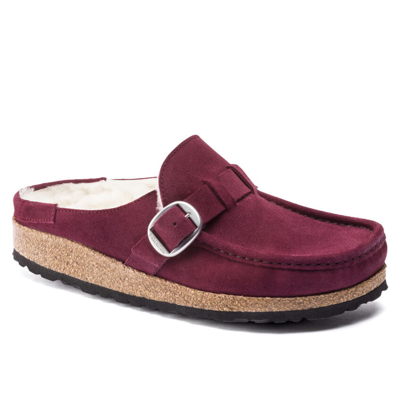 Women’s Birkenstock Buckley Shearling – Maroon/Natural