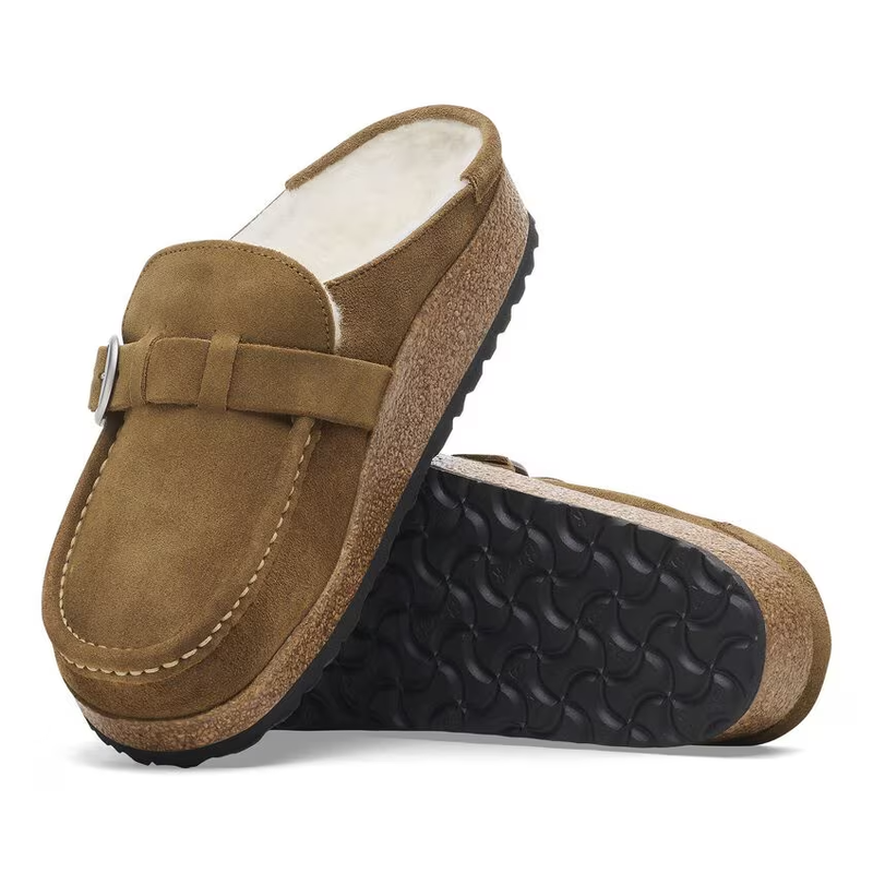 Women’s Birkenstock Buckley Shearling – Tea/Natural