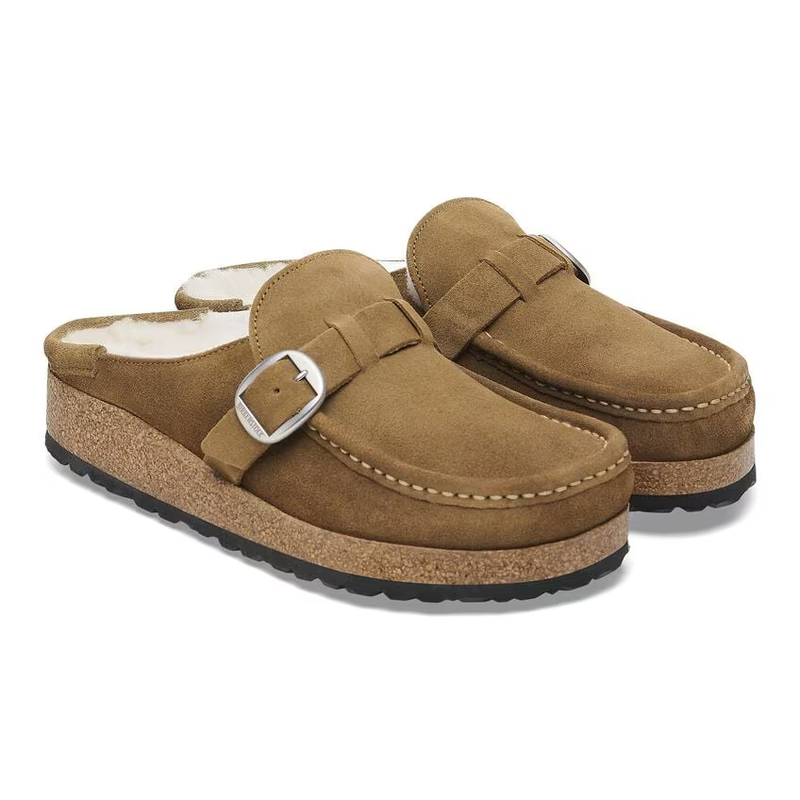 Women’s Birkenstock Buckley Shearling – Tea/Natural