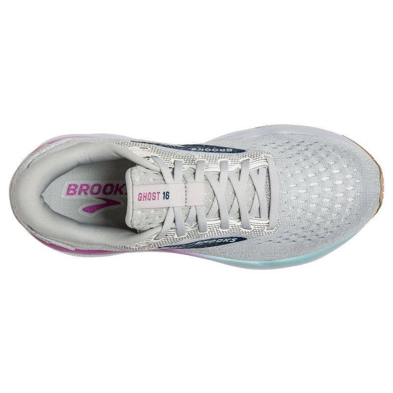 Women’s Brooks Ghost 16 – White/Grey/Estate Blue