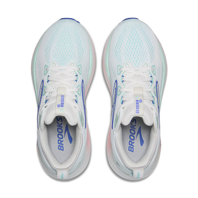 Women's Brooks Glycerin 22 - White/Limpet Shell/Amparo Blue