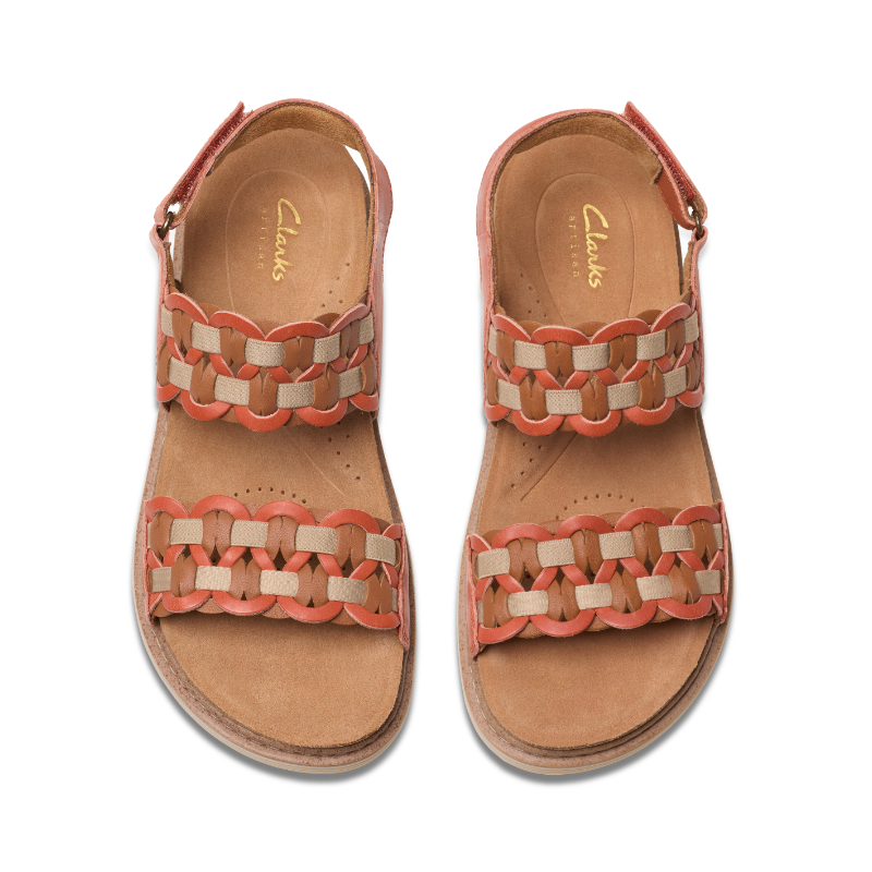 Women's Clarks Arwell Glide - Orange Combi