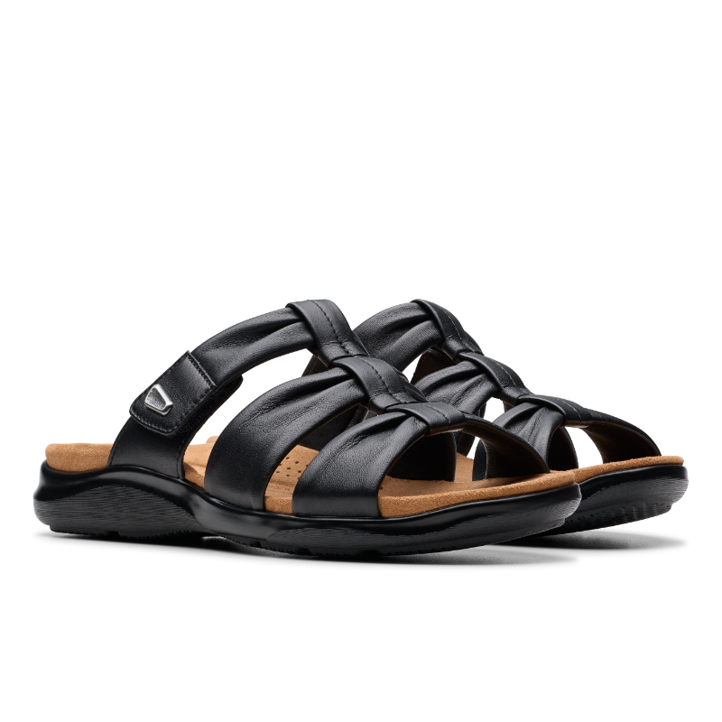Women's Clarks Kitly Slide - Black Leather