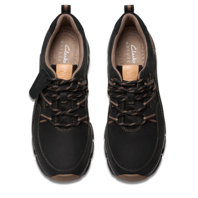 Women’s Clarks Nature X Tie Waterproof – Black Combi Nubuck