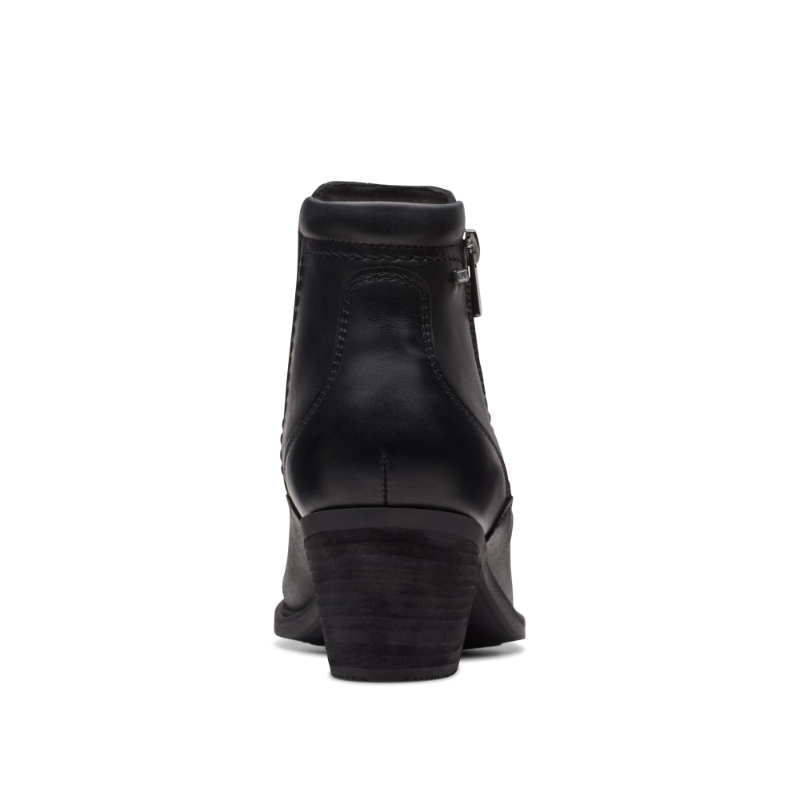 Women's Clarks Neva Zip - Black Leather