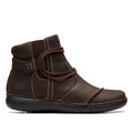 Women's Clarks Un Loop Up - Dark Brown Leather