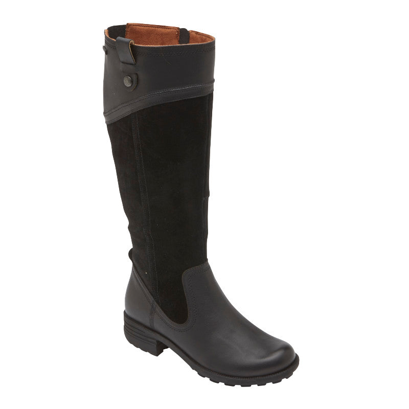 Women's Cobb Hill Brunswick Tall Waterproof - Black Leather/Suede