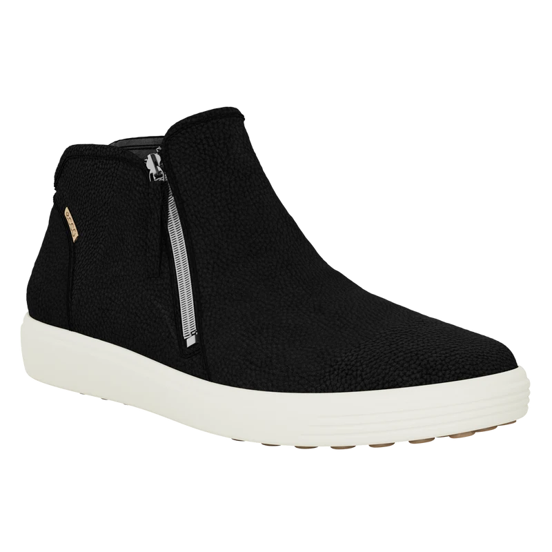 Women's ECCO Soft 7 Low Zip Bootie - Black
