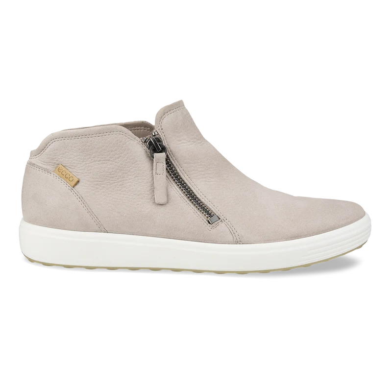 Women's ECCO Soft 7 Low Zip Bootie - Grey Rose