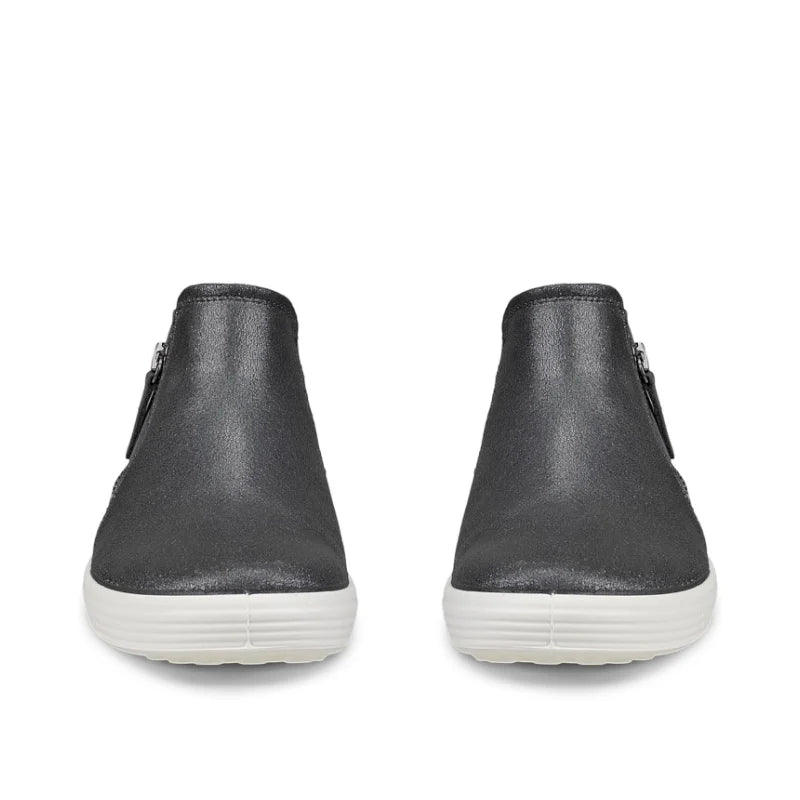 Women's ECCO Soft 7 Low Zip Bootie - Silver Heavy/Magnet
