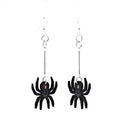 Women's Green Tree Spider Earrings - Black