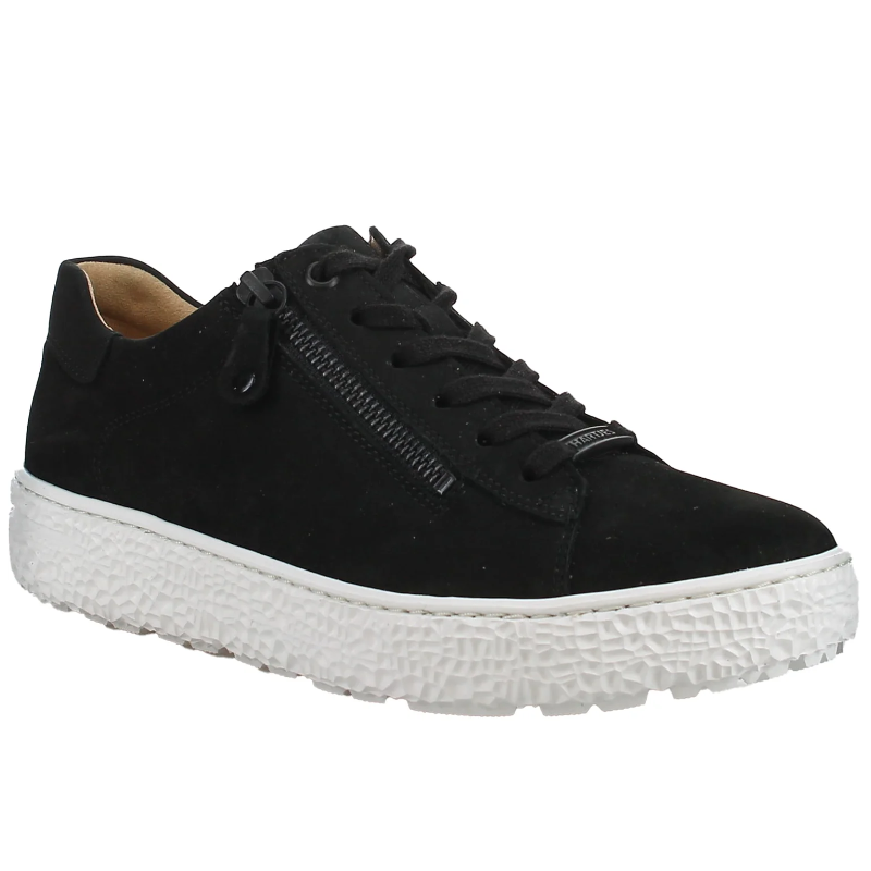 Women's Hartjes Phil Zip Sneaker - Black/White Sole