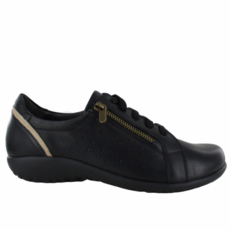 Women's Naot Moko - Soft Black Leather/Khaki Beige