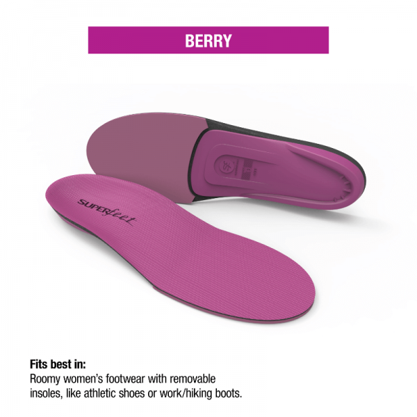 Women's Superfeet All-Purpose High Impact Support Insoles - Berry