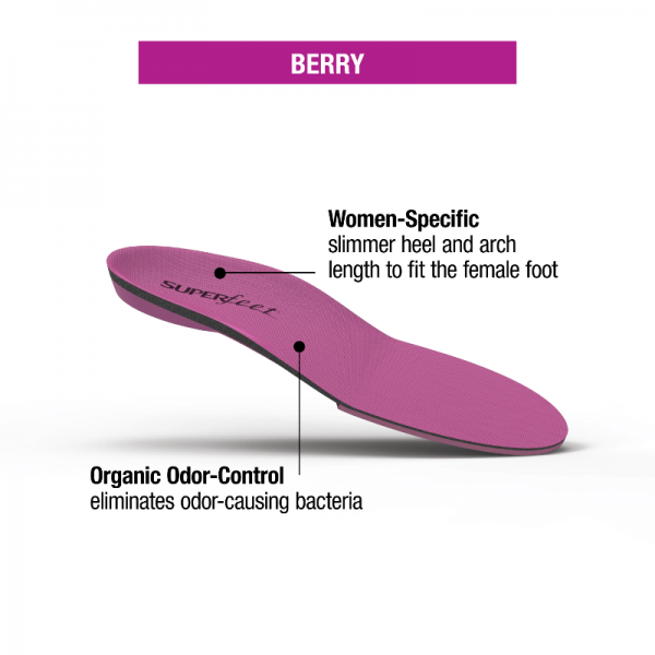 Women's Superfeet All-Purpose High Impact Support Insoles - Berry