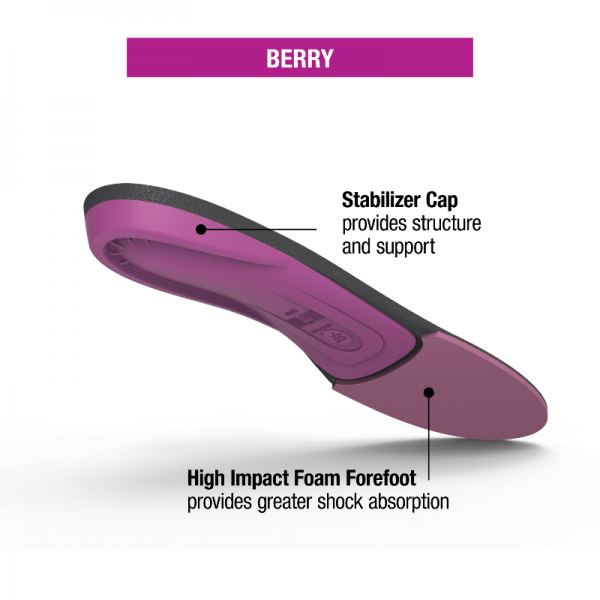 Women's Superfeet All-Purpose High Impact Support Insoles - Berry
