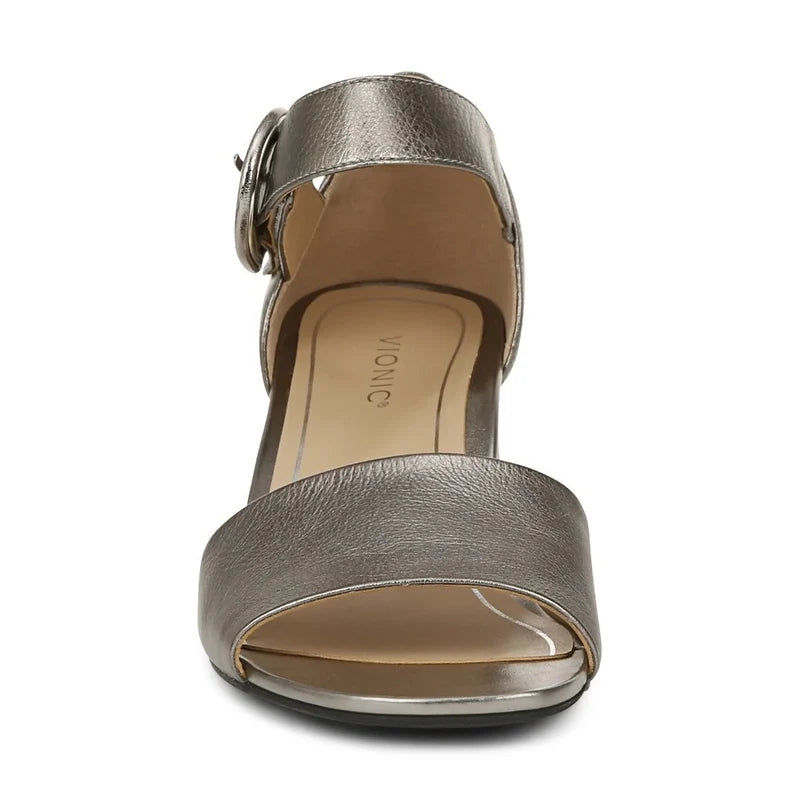Women's Vionic Chardonnay Heeled Sandals - Pewter Leather