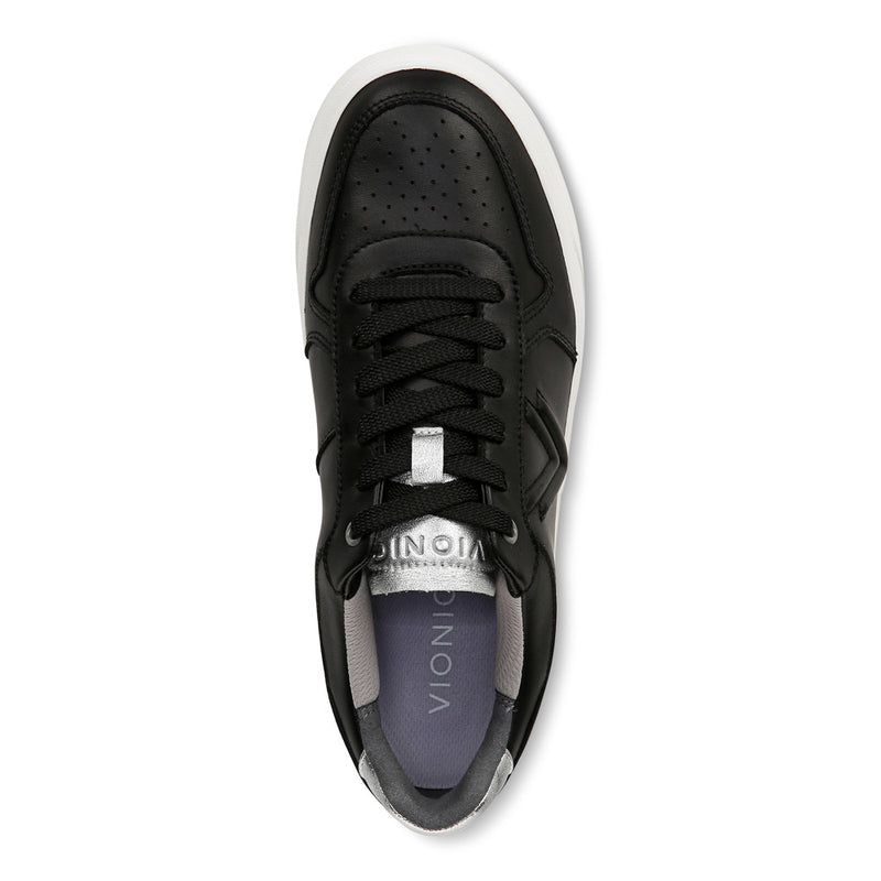 Women's Vionic Kimmie Court - Black/Silver Leather