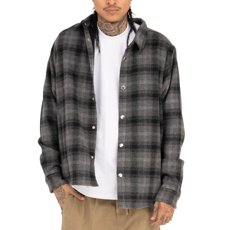 PRO CLUB S / BLACK/WHITE Work Shirt Jacket