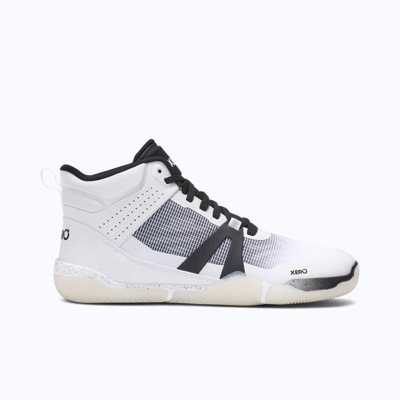 Xero Shoes X1 Mid Women Shoe at White and Black with Toe Facing Right