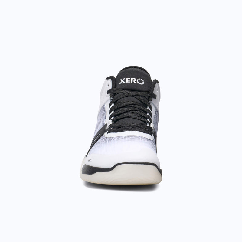 Xero Shoes X1 Mid Women Shoe at White and Black with Toe Facing Front