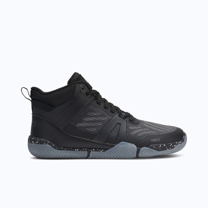 Xero Shoes X1 Mid Women Shoe at Black and Gray with Toe Facing Right